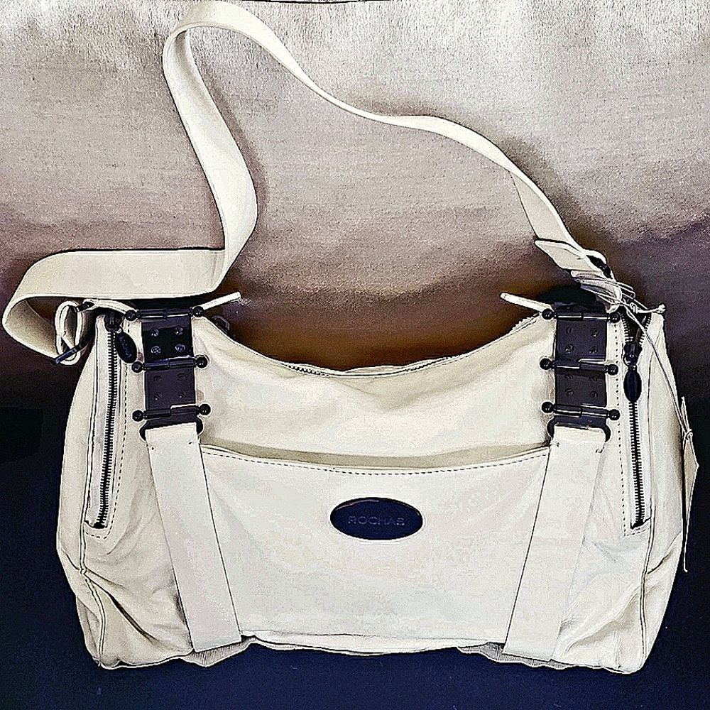 ROCHAS Lambskin Handbag in Cream